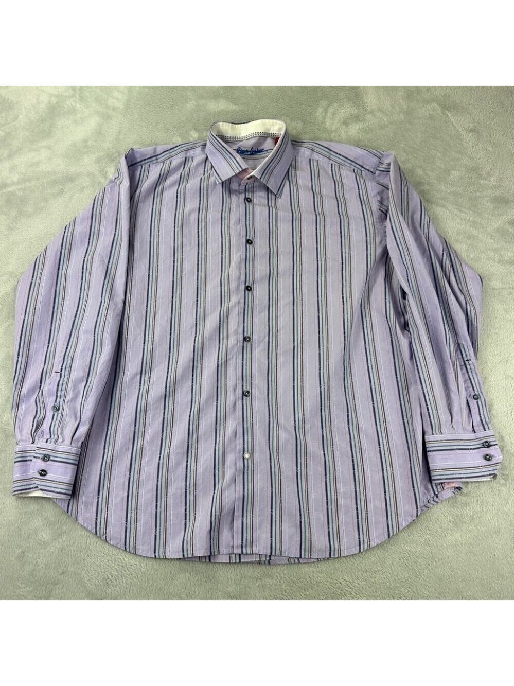 Robert Graham Button Up Long Sleeve Purple Shirt Men’s Size XL